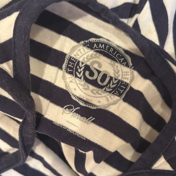 SO Navy Blue Striped Skater Dress size S - Picture 4 of 4